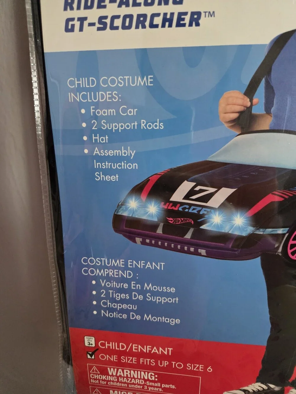 Brand New Hot WheelsLight Up Ride-Along GT-Scorcher Kids Costume - Black/Pink